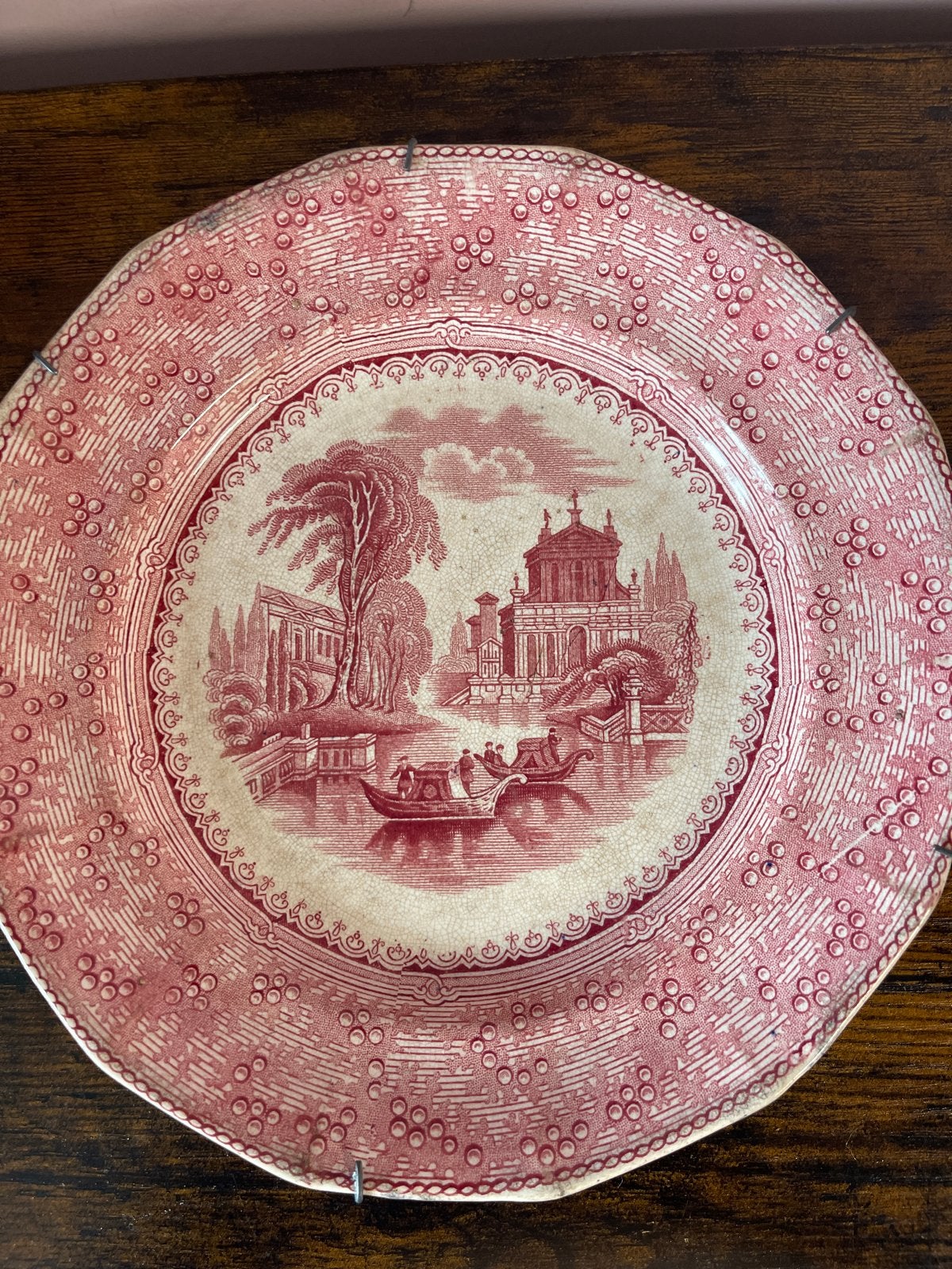 Antiek W. Adams & Son 'Florence' Transferware Bord, Ophalen of Verzenden