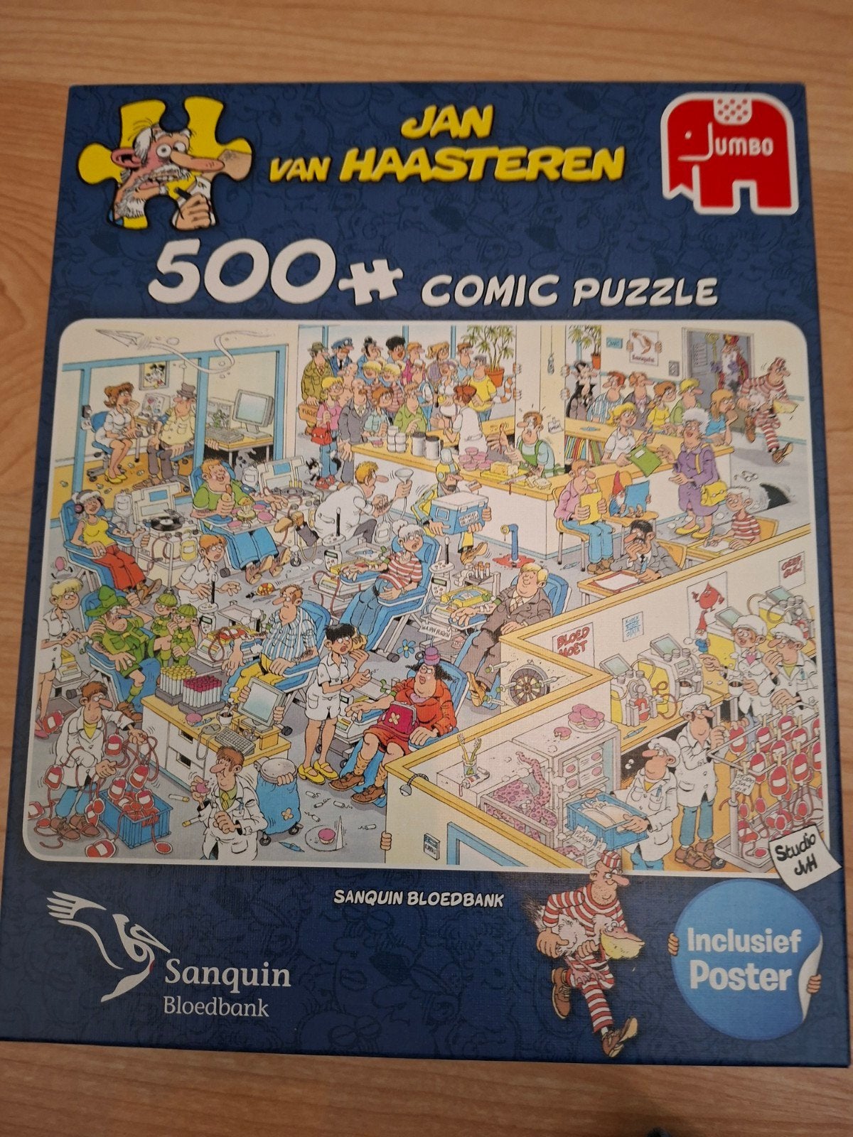 Jan van Haasteren 500+ Comic Puzzle Sanquin Bloedbank, Ophalen, Meer dan 50 stukjes, Gebruikt, 6 jaar of ouder