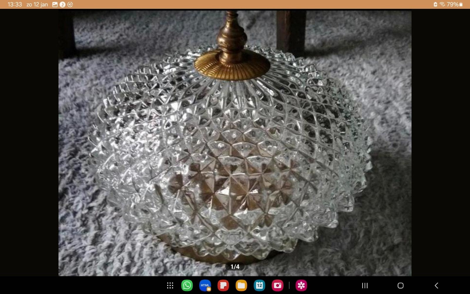 Prachtige RZB kristal ananas plafondlamp wandlamp, RZB, Ophalen, Glas, Overige stijlen