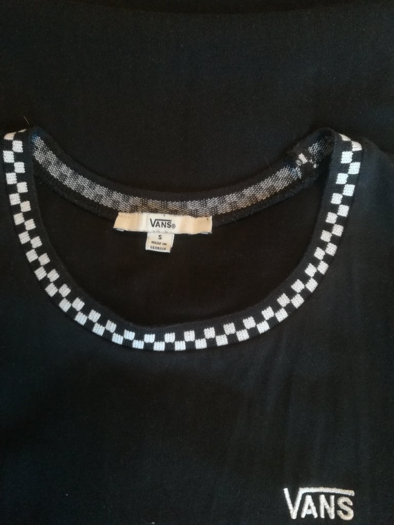 Vans Checkered Jurk Dress met Split Zwart maat S, Kleding | Dames, Zwart, Ophalen of Verzenden, Zo goed als nieuw, Maat 36 (S)