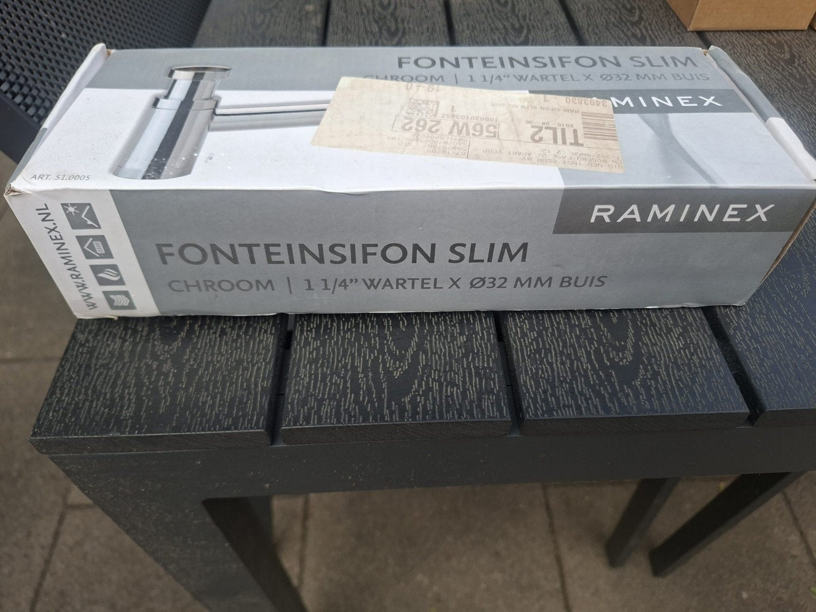 Raminex Fonteinsifon Slim Chroom 1 1/4" x 32mm, Ophalen, Nieuw, Chroom, Overige typen