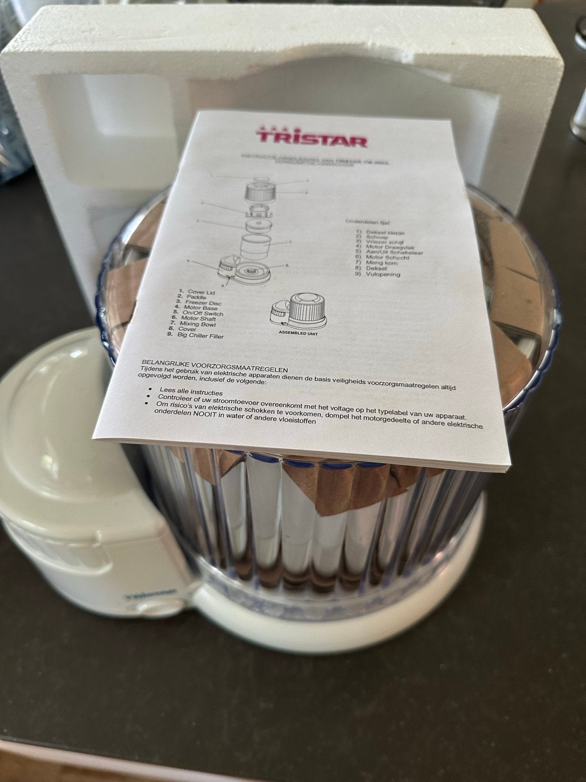 Tristar IJsmachine YM-2601VO - Nieuw in doos, Ophalen, Zelfvriezend, Nieuw, K