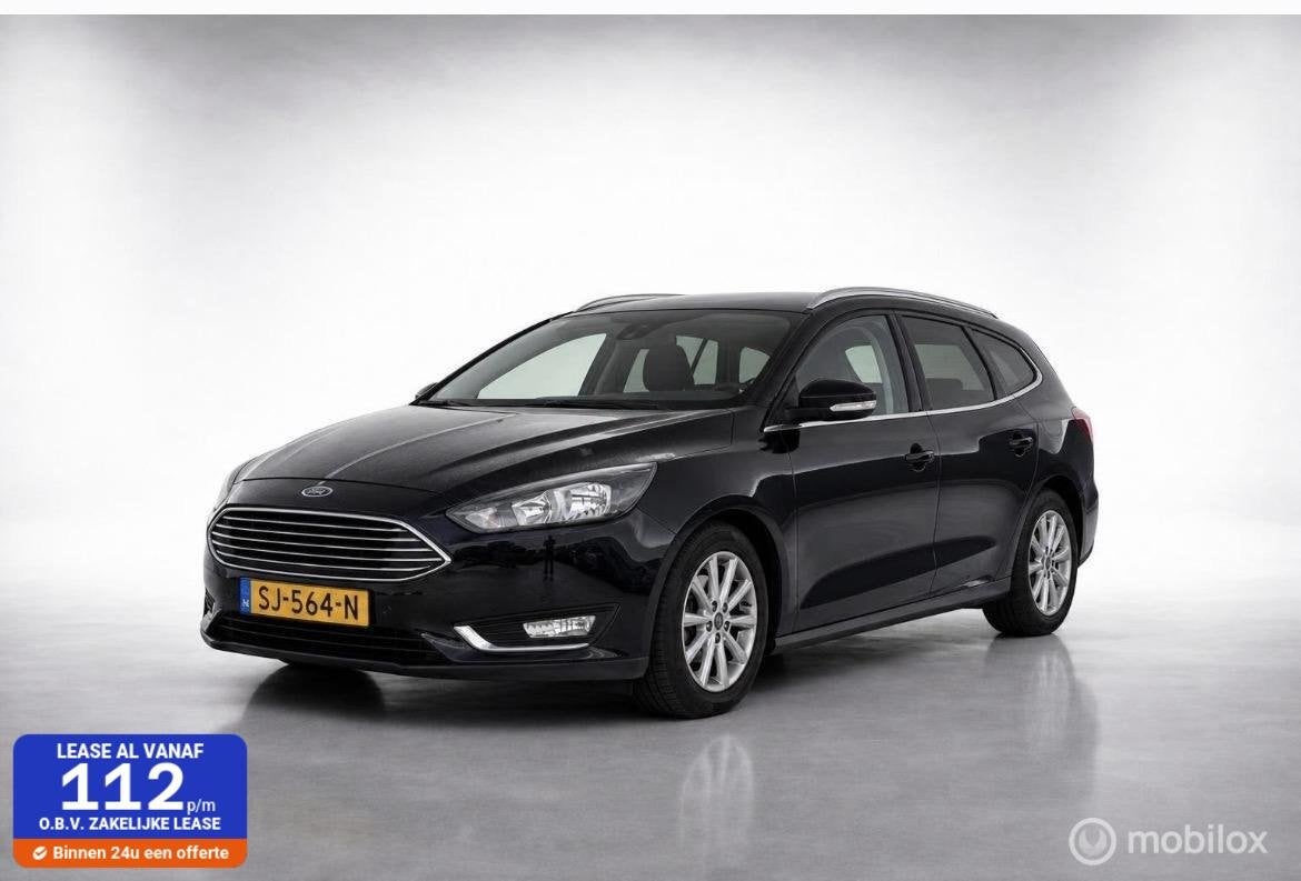 Ford Focus Wagon 1.0 Titanium Garantie !, Auto's, 125 pk, Gebruikt, Euro 6, Zwart