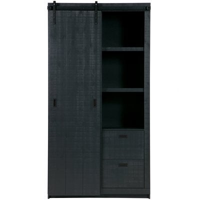 Wandkast / slide kast barn bezaagd mat zwart VT wonen 2x, Ophalen, Zo goed als nieuw, Zwart, Overige typen
