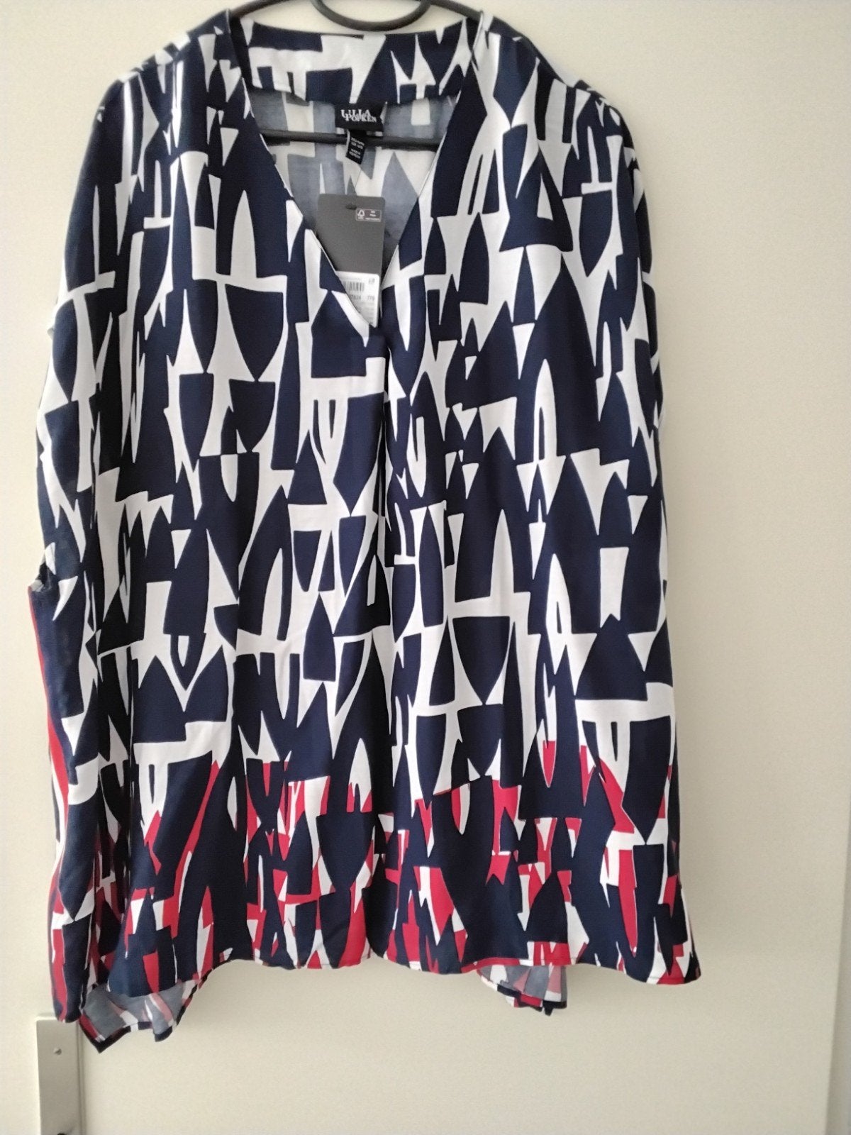 blouse nieuw blauw wit rode rand  Ulla Popken 46/48, Ophalen of Verzenden, Nieuw, Maat 46/48 (XL) of groter, Blauw