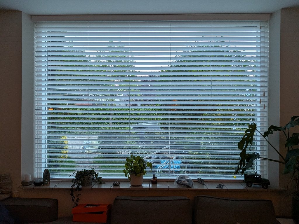 Gratis Veneta Witte jaloezieen 271,5cm breed, Ophalen, Jaloezie, Gebruikt, Overige merken