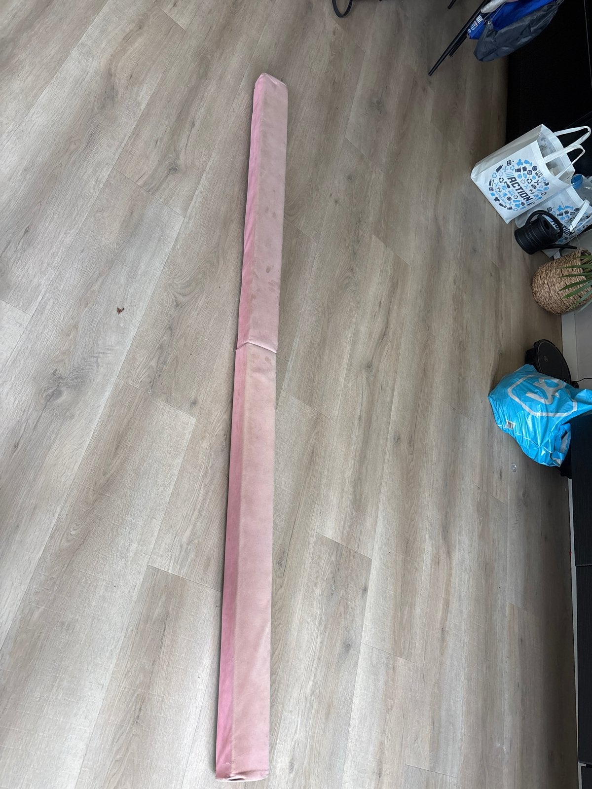 Roze opvouwbare turnbalk voor thuisgebruik, Ophalen of Verzenden, Gebruikt, Roze, Materiaal
