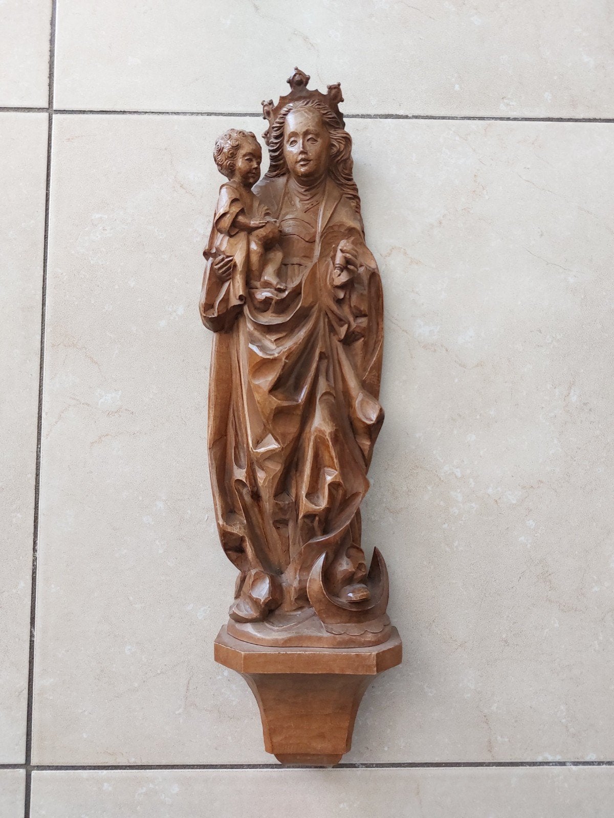 Handgesneden Houten Beeld Maria met Kind, Zwarte Woud, Antiek en Kunst, Verzenden