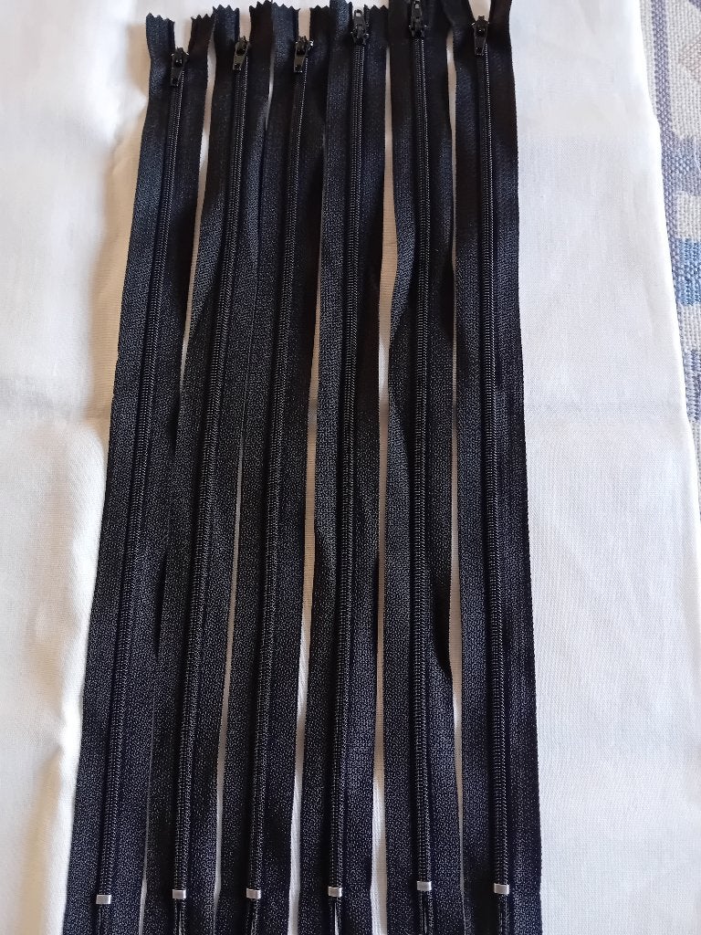 6 zwarte Ritsen van 35 cm., Ophalen of Verzenden, Nieuw, Rits of Sluiting