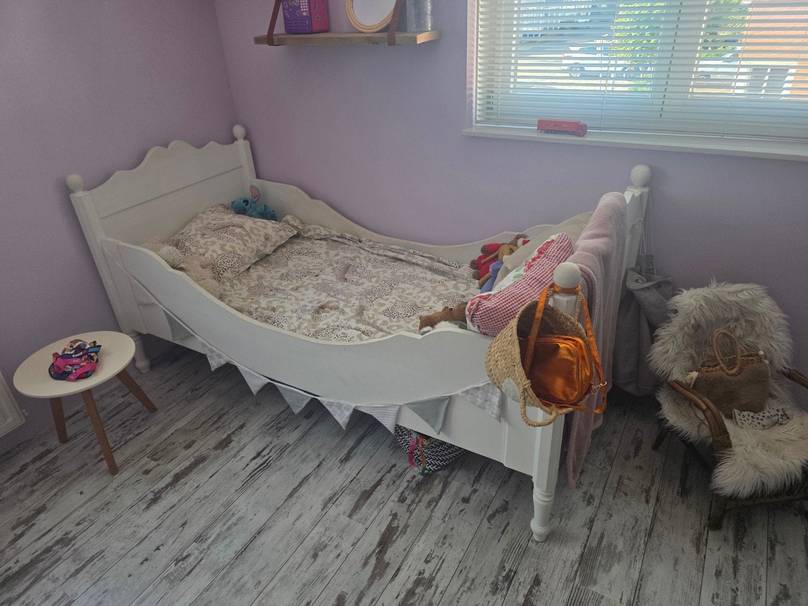 Wit houten kinderbed 190x80 cm (gratis af te halen), Ophalen, Gebruikt, Eenpersoons, Wit