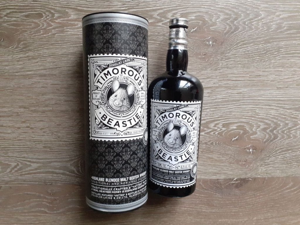 Douglas Laing's Timourous Beastie fles (LEEG), Verzamelen, Ophalen of Verzenden, Gebruikt