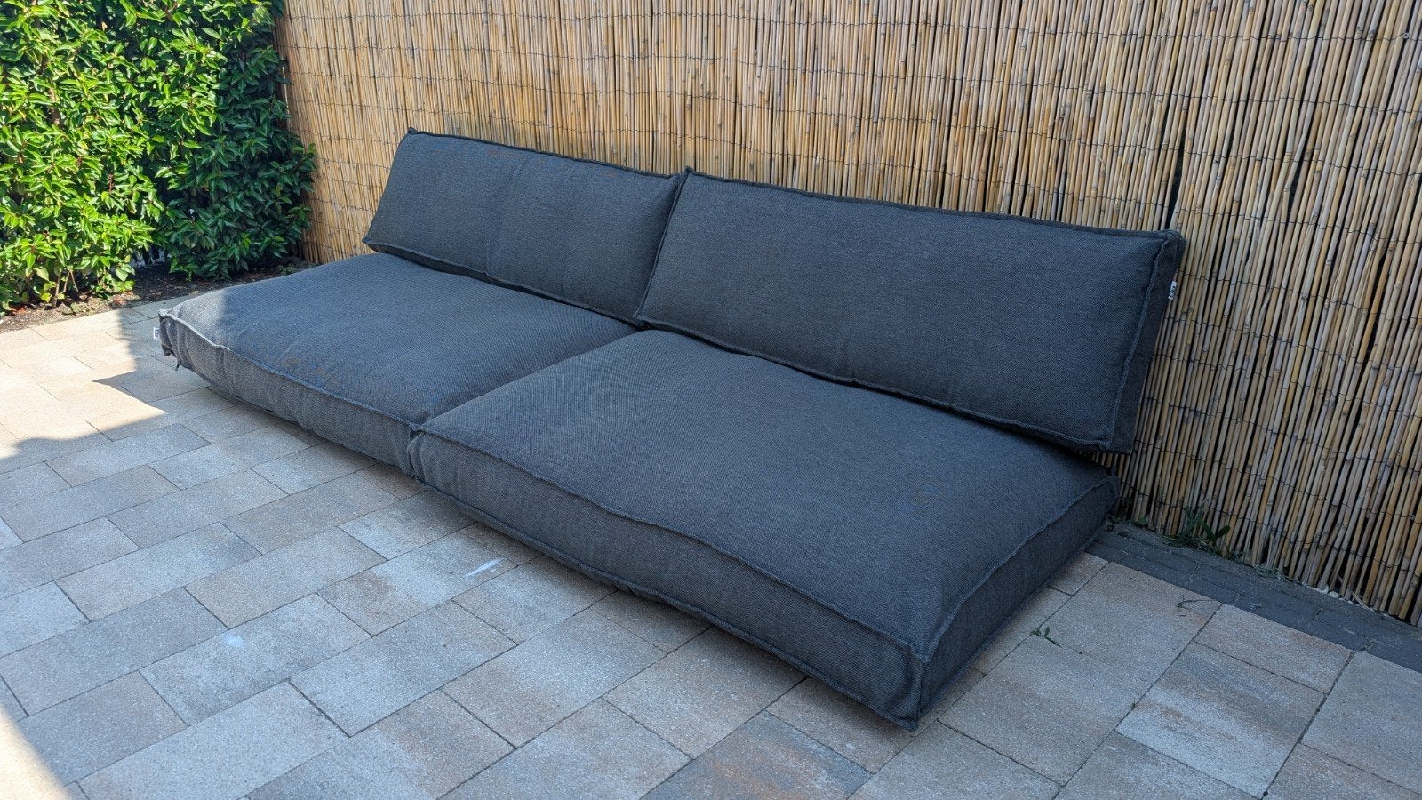 2 sets nette kussens voor een palletbank - antraciet, Ophalen, Zo goed als nieuw, Stof, Modern, Lounge