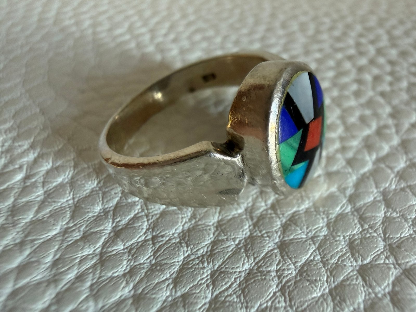 R160/Vintage Zilveren ZUNI- American Native Ring 16 1/4, Gebruikt, Verzenden, Kleiner dan 17, X