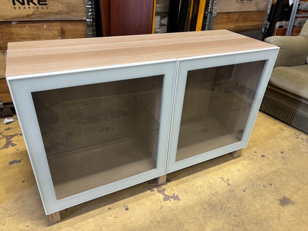 Dubbele Ikea Besta vitrine - 43x120x75H, 1025xe, Zo goed als nieuw, Minder dan 100 cm, Re