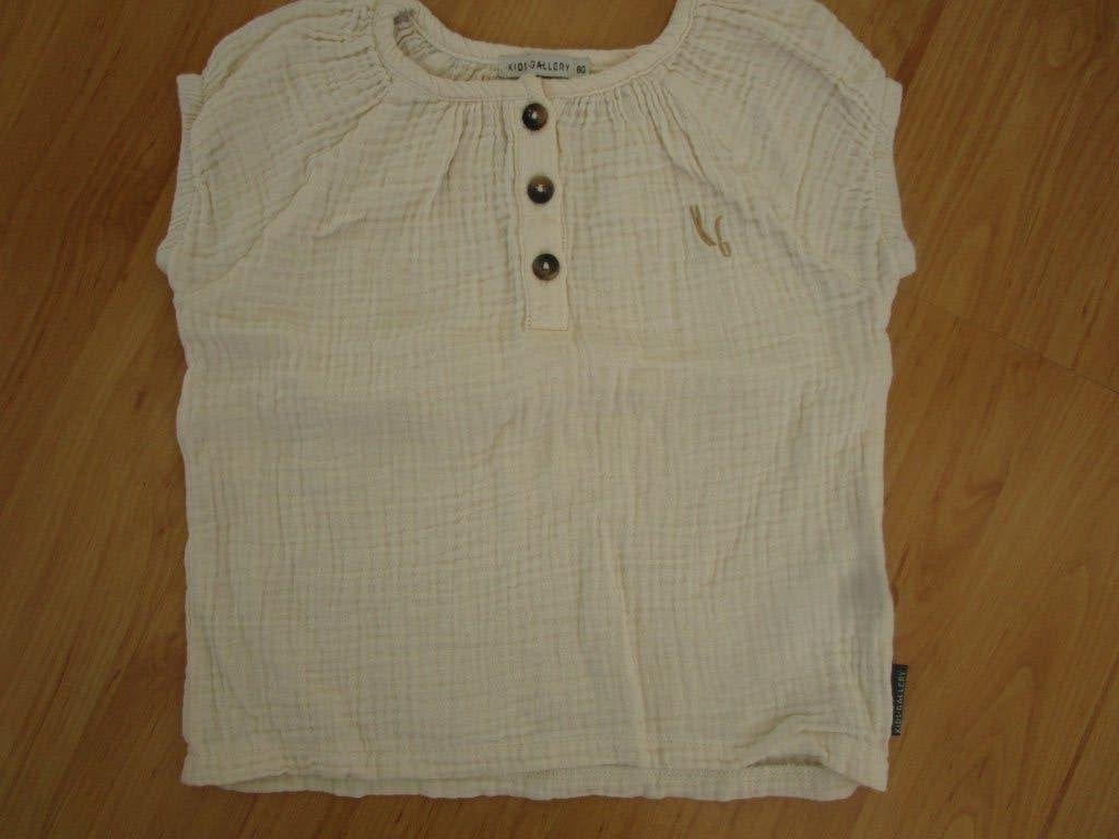Kids Gallery - roomwit blouse shirtje maat 80, Meisje, Zo goed als nieuw, Shirtje of Longsleeve, Kids Gallery