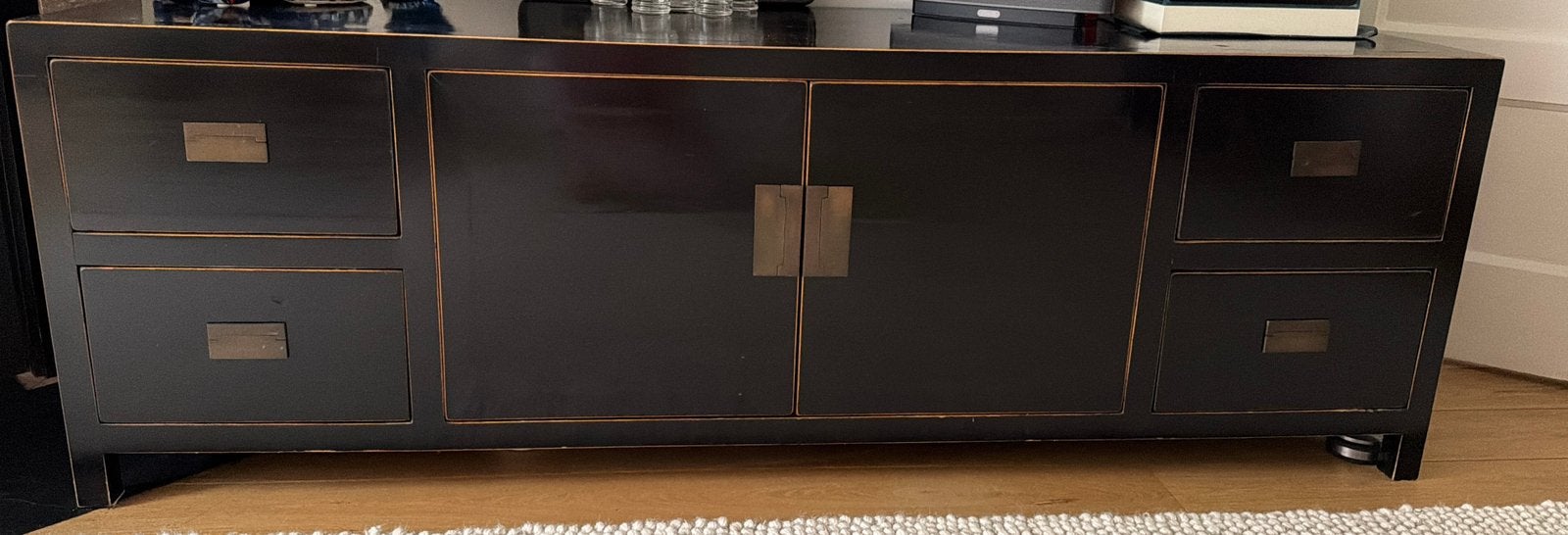 Mooie zwarte chinese dressoir, Ophalen, Gebruikt, 150 tot 200 cm, Chinees