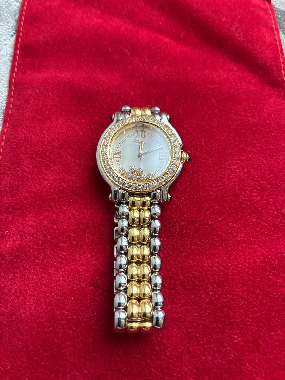 Chopard Happy sport Dames Horloge met Service Nota, Overige merken, Staal, Gebruikt, Polshorloge