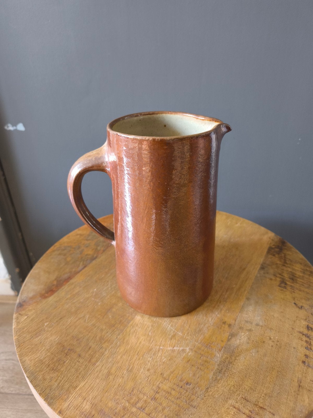 Antieke Franse Steengoed Kan - Brocante Keuken Decoratie, Ophalen of Verzenden