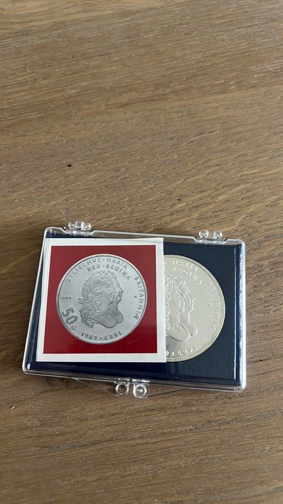 Nederland 50 Gulden 1989 Willem & Mary Zilver FDC, Postzegels en Munten, Munten | Nederland, Ophalen of Verzenden, Koningin Beatrix