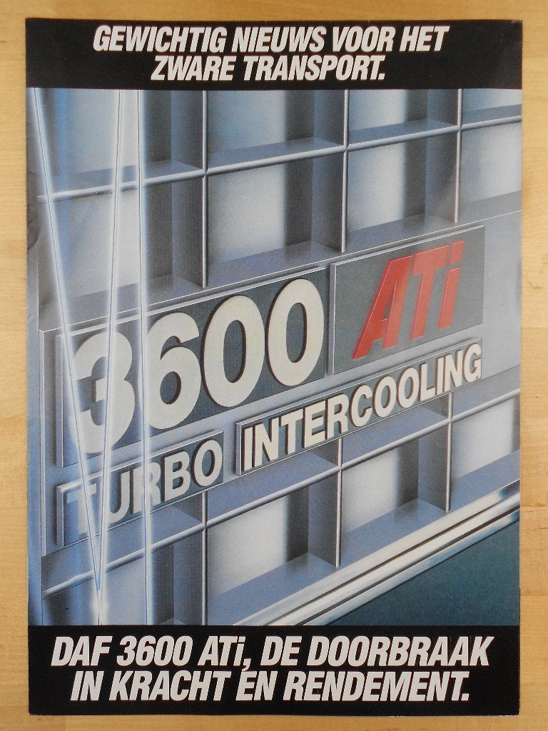 DAF 3600 ATi Brochure / Poster 1985 – SpaceCab - NL, Ophalen of Verzenden, Zo goed als nieuw, Overige merken, DAF