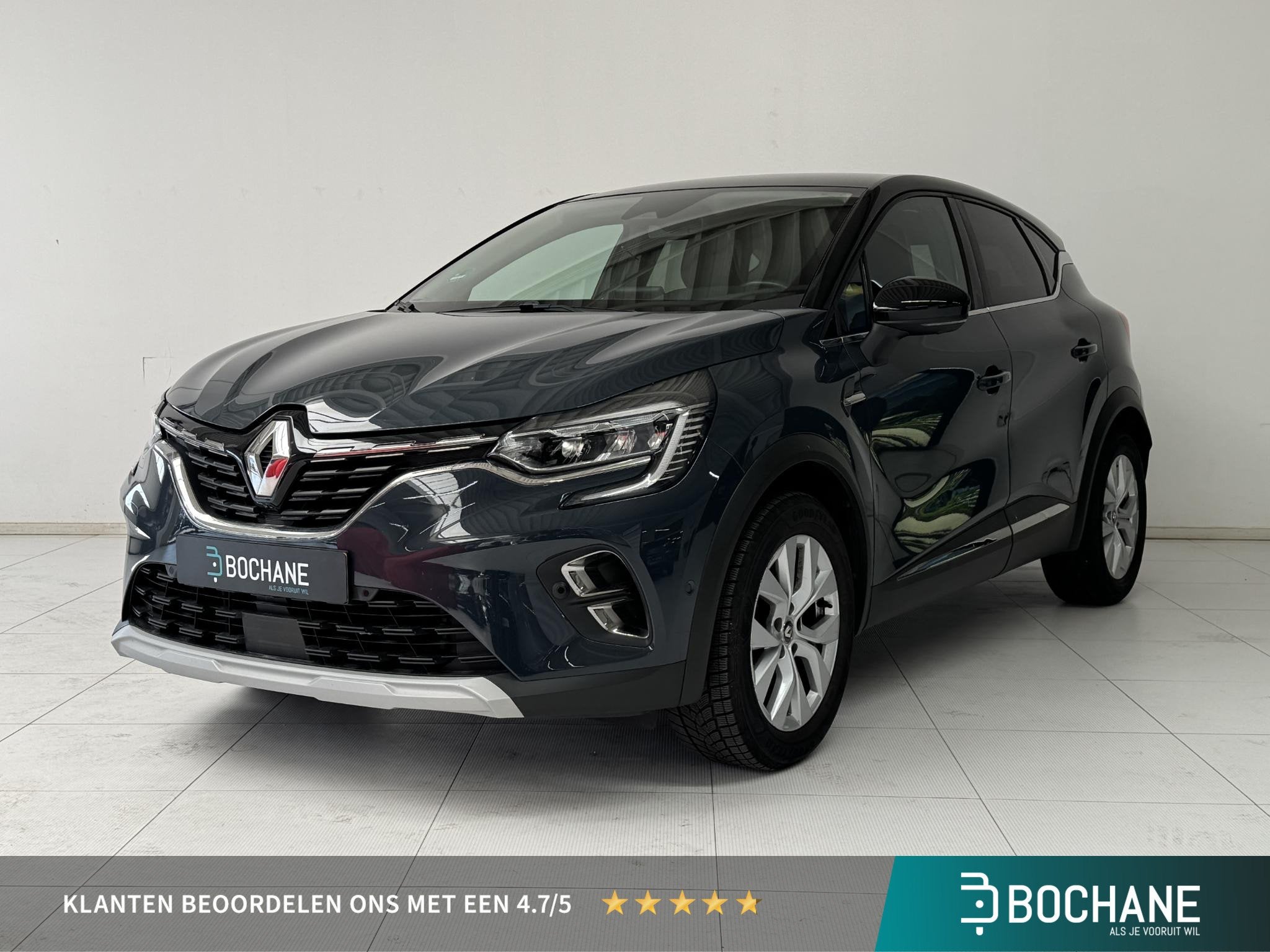 Renault Captur 1.0 TCe 90 Intens | Navigatie | 360° Camera, Auto's, Parkeersensor, Gebruikt, Met garantie (alle), Blauw
