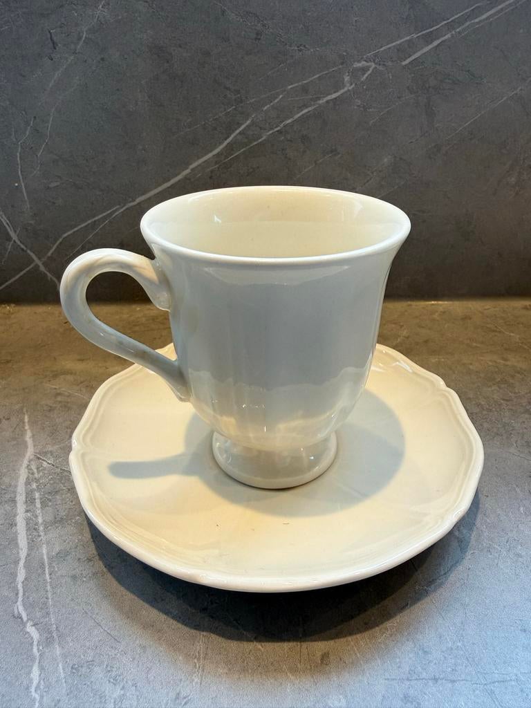 Wedgwood Queen's Plain theekopje met schotel - 6 stuk, Antiek en Kunst, Ophalen