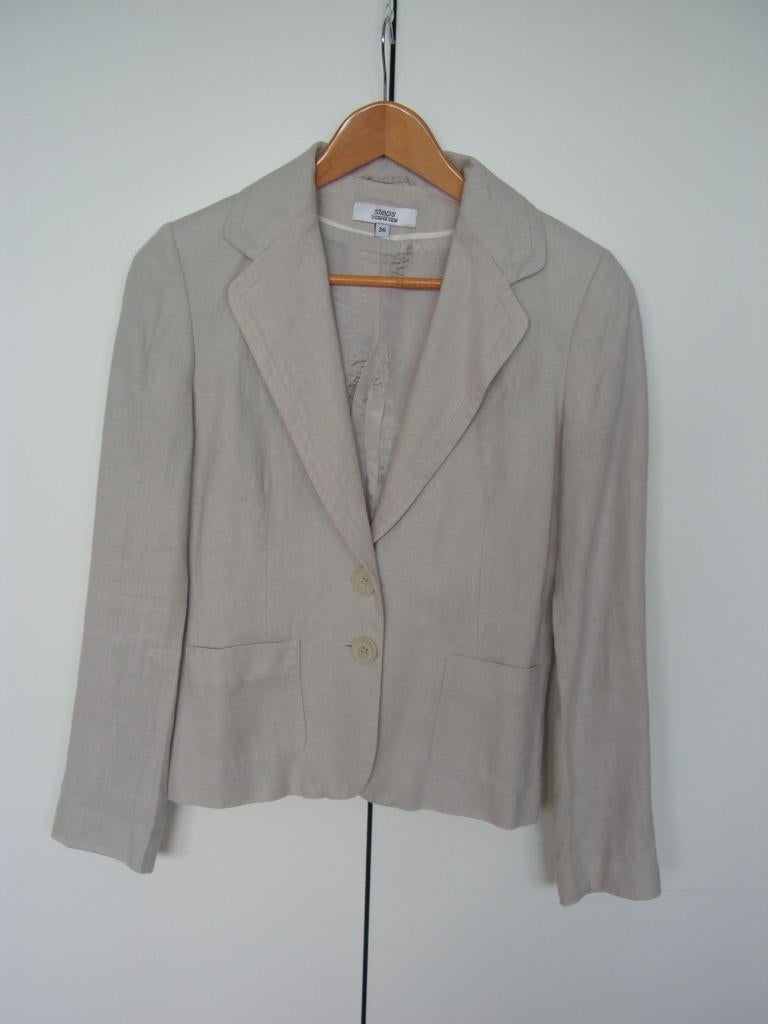 Zandkleurig linnen jasje maat 36., Kleding | Dames, Overige kleuren, Ophalen of Verzenden, Steps, Jasje