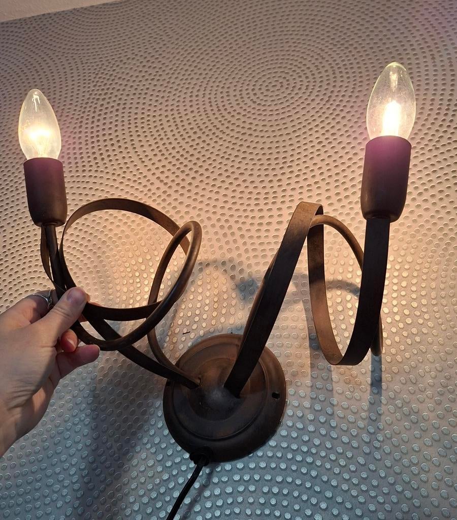 Kwantum wandlamp - Italiaanse style - Roestbruin, Ophalen of Verzenden, Zo goed als nieuw, Metaal