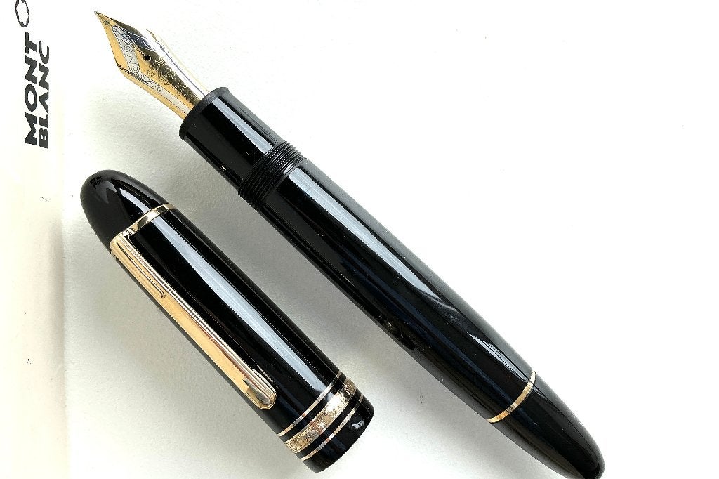 Montblanc Meisterstück 149 Vulpen "CIGAR" 18K punt Medium, Ophalen of Verzenden, Zo goed als nieuw, Vulpen, Mont Blanc