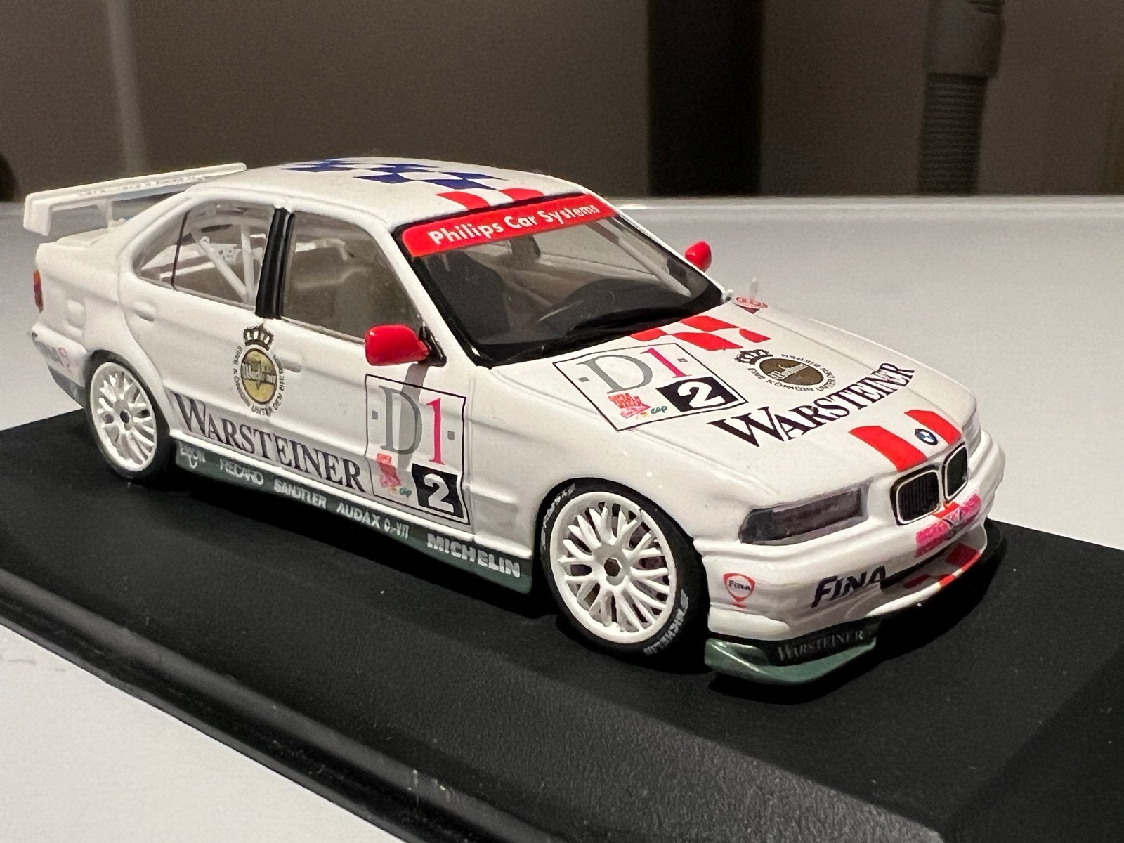 BMW E36 320i Warsteiner DTM 1995 - Schaalmodel, Ophalen of Verzenden, Zo goed als nieuw, Overige typen