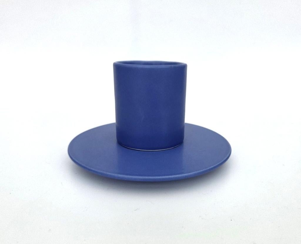 Geert Lap - Cor Unum - Kop en schotel - Tumbler Cup - blauw, Gebruikt, Ophalen of Verzenden, Effen, Kop(pen) en/of Schotel(s)