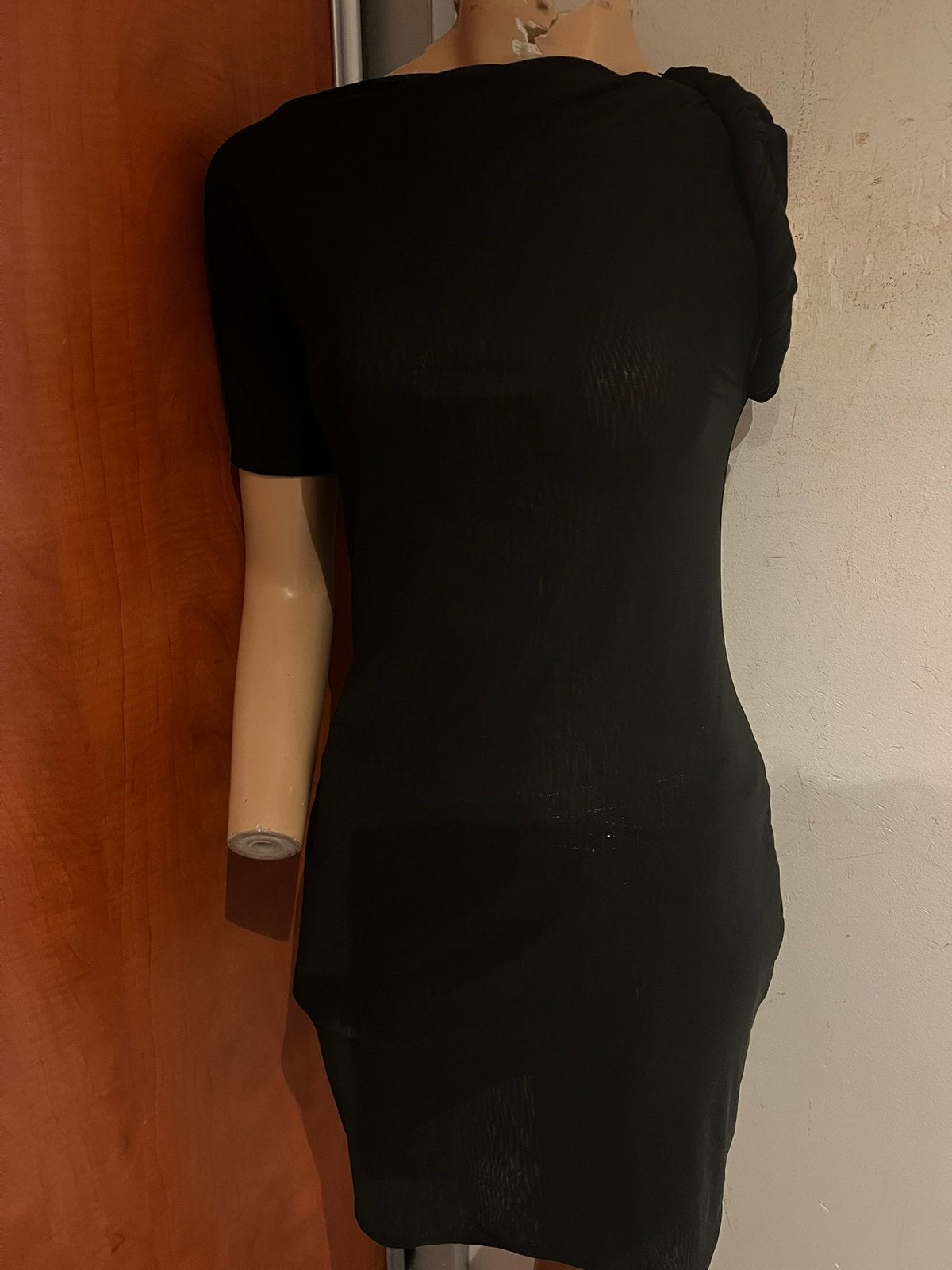 KHY jurk met aparte band op de schouder M origineel zgan, Kleding | Dames, Maat 38/40 (M), Zwart, T, Ophalen of Verzenden