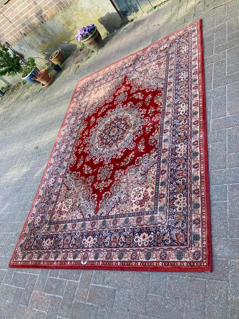 Rood tapijt met patroon, Gebruikt, 100 tot 150 cm, 200 cm of meer, Ophalen of Verzenden