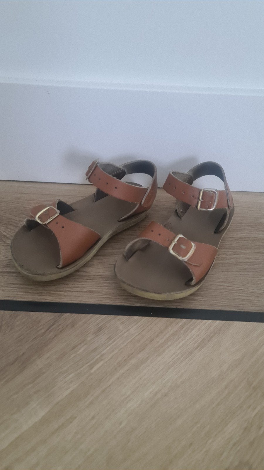 Salt water sandals sandalen maat 9, maat 26/27 bruin cognac, Jongetje of Meisje, Ophalen of Verzenden, Salt-Water Sandals, Gebruikt