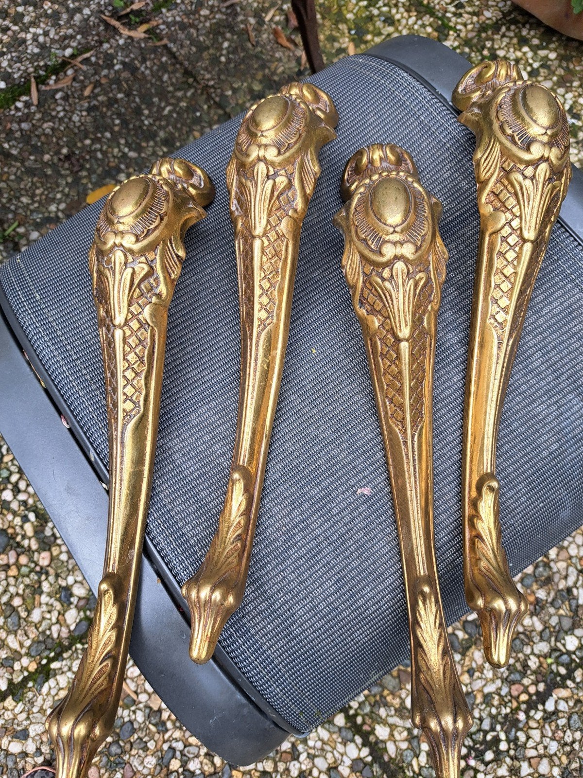 4 tafelpoten messing louise XV stijl, Ophalen of Verzenden