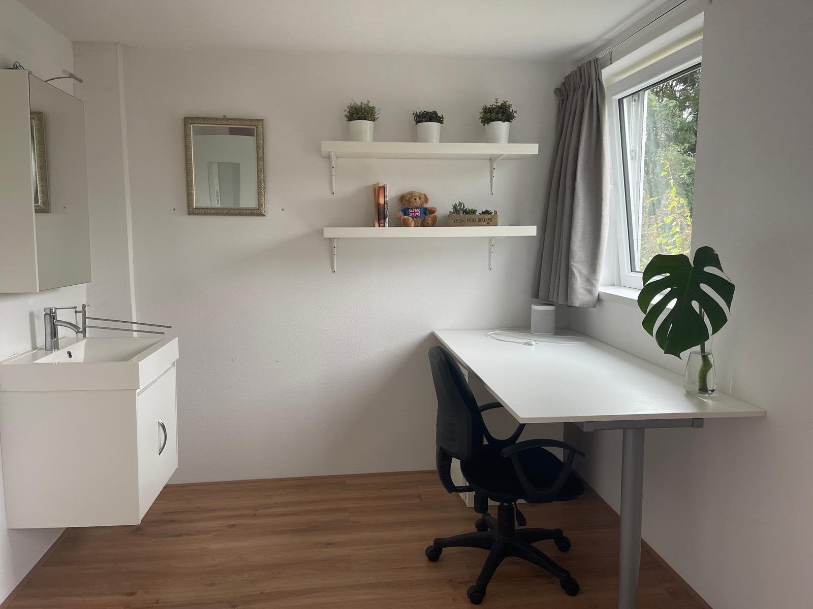 IKEA Galant Bureau,  wit blad verstelbaar onderstel 80 x 160, Ophalen of Verzenden, Gebruikt