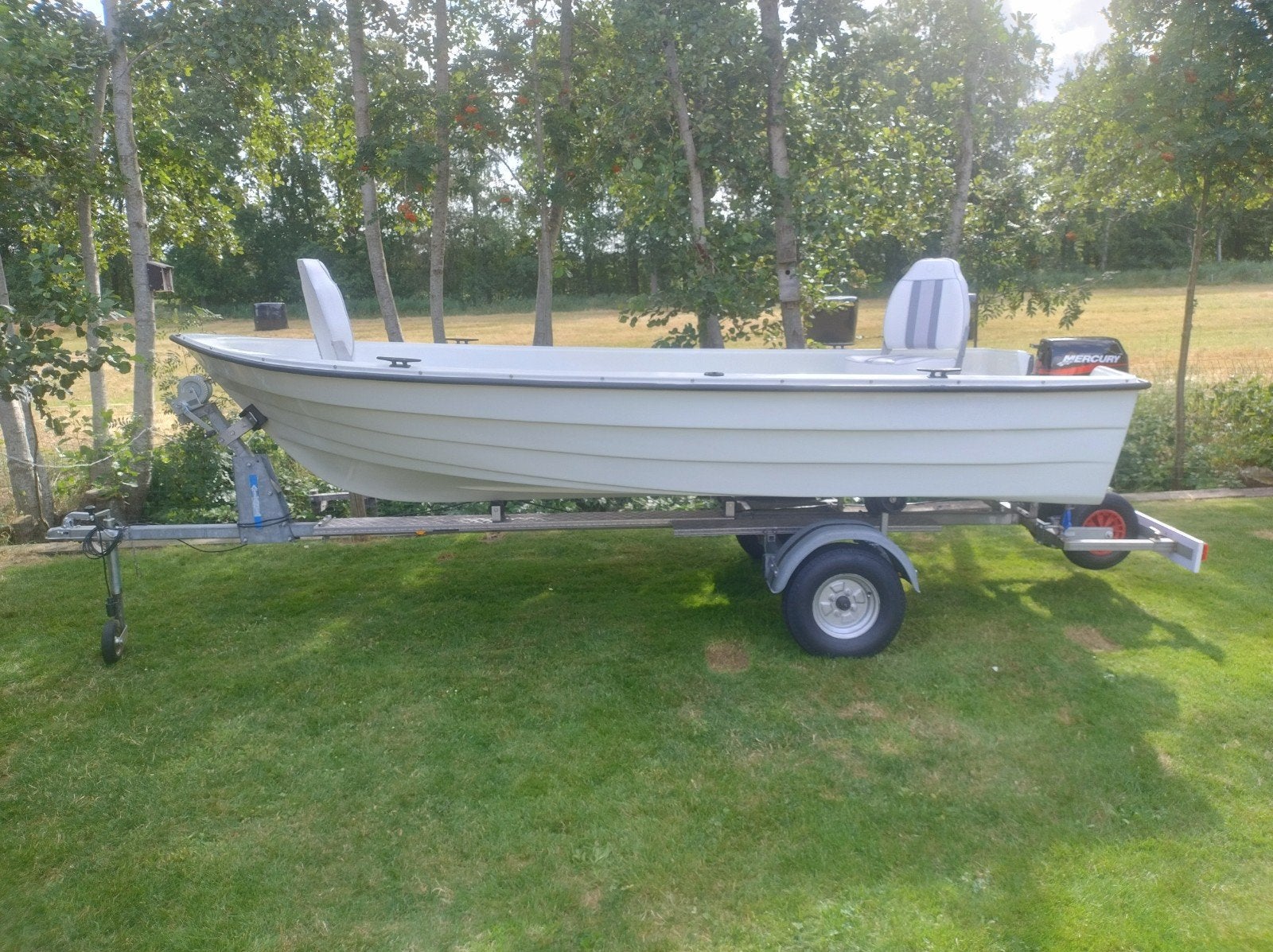 Vis / tour boot Garda 430 met trailer en 5pk Mercury, Watersport en Boten, Ophalen, Gebruikt, Tot 10 pk, 5 pk