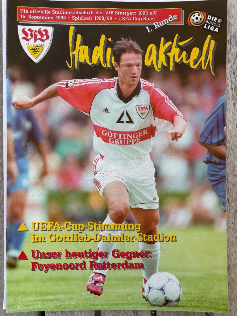 Programma VfB Stuttgart - Feyenoord 1998-1999, Verzenden, Zo goed als nieuw, Feyenoord, Boek of Tijdschrift