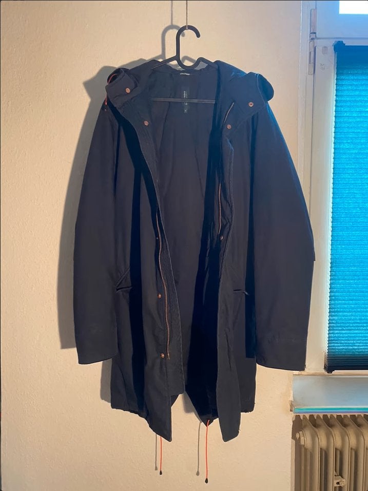 LangerChen coat in dark blue, windbreaker waterproof vegan L, Ophalen of Verzenden, Zo goed als nieuw, Maat 52/54 (L), Blauw