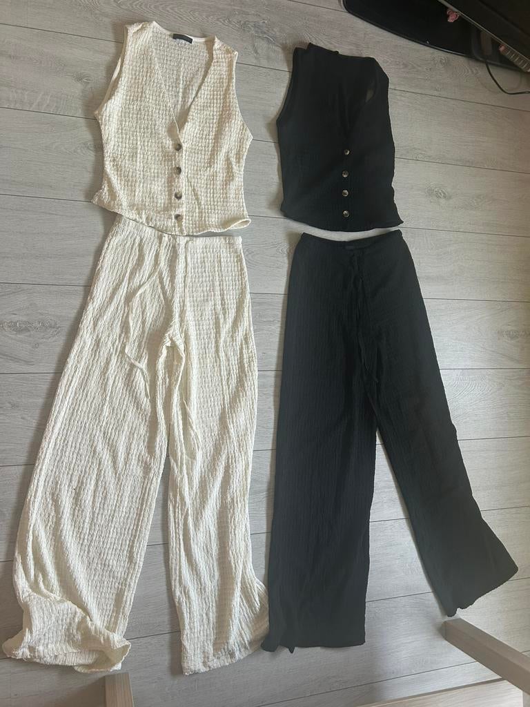 Zara co-ord sets zwart en beige maat S, Kostuum of Pak, Verzenden, Zwart, Zo goed als nieuw