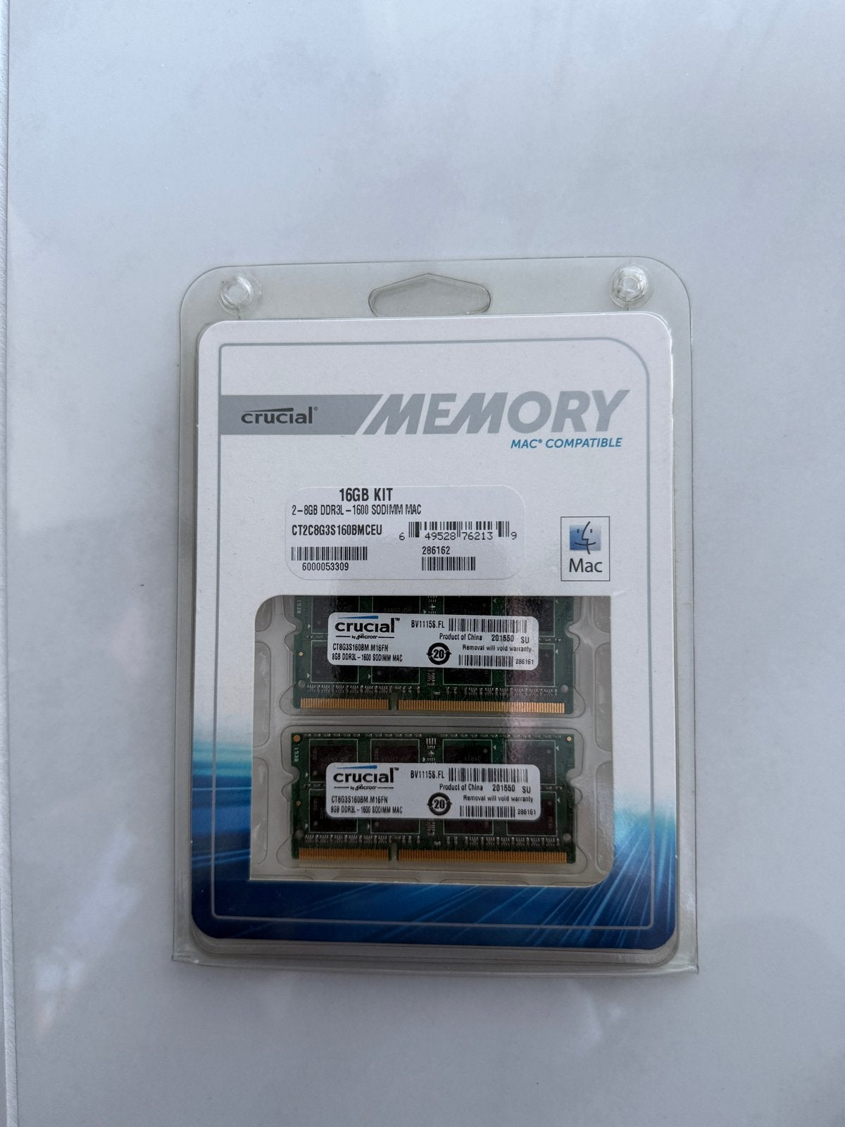 Crucial 16GB RAM Kit voor Laptop (Windows & Apple), Computers en Software, Nieuw, DDR3, Ophalen of Verzenden, Laptop