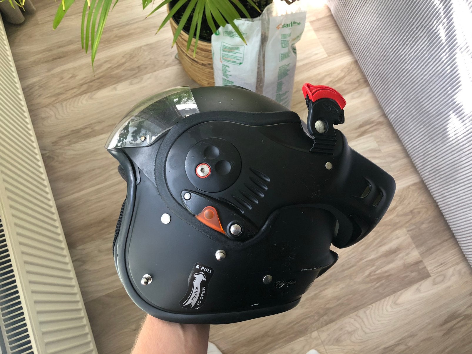 Roof Boxer Alpha SM, Motoren, Ophalen of Verzenden, Tweedehands, Systeemhelm, Overige merken