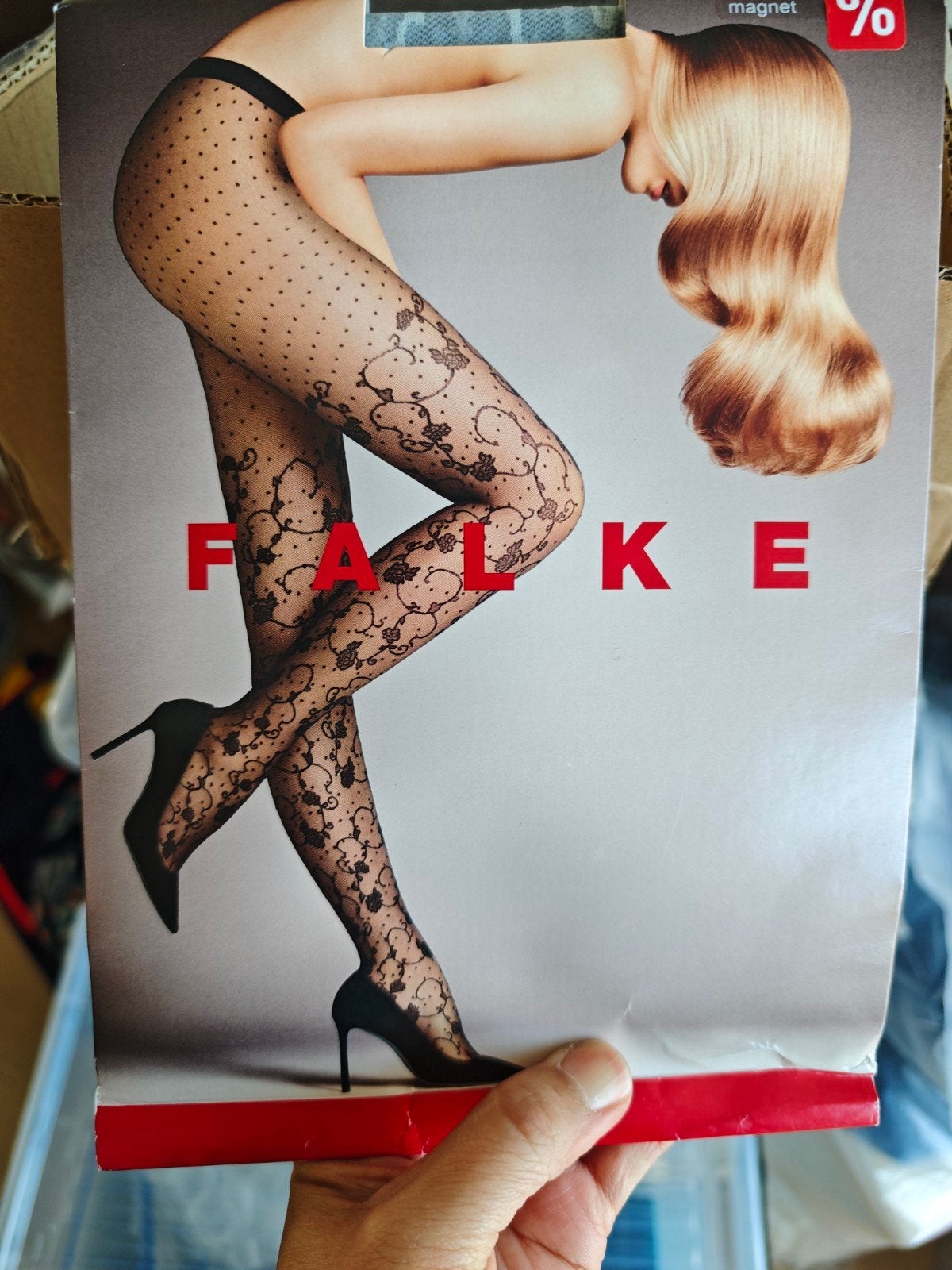 Falke Fashion Tights Collant Mode - gray met patroon, Maat 36/38 (S), Zwart, Nieuw, Panty