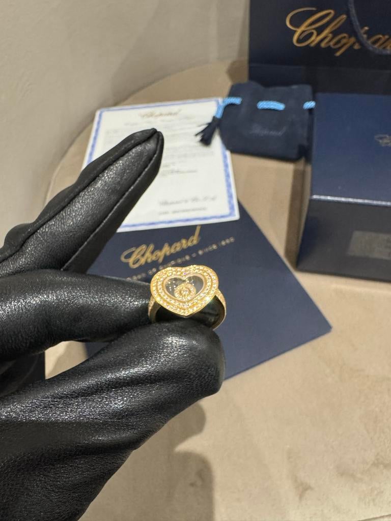 Chopard Happy Diamonds Ring Nieuwwaarde €17000 like new, Ophalen, Zo goed als nieuw, 17 tot 18, Met edelsteen