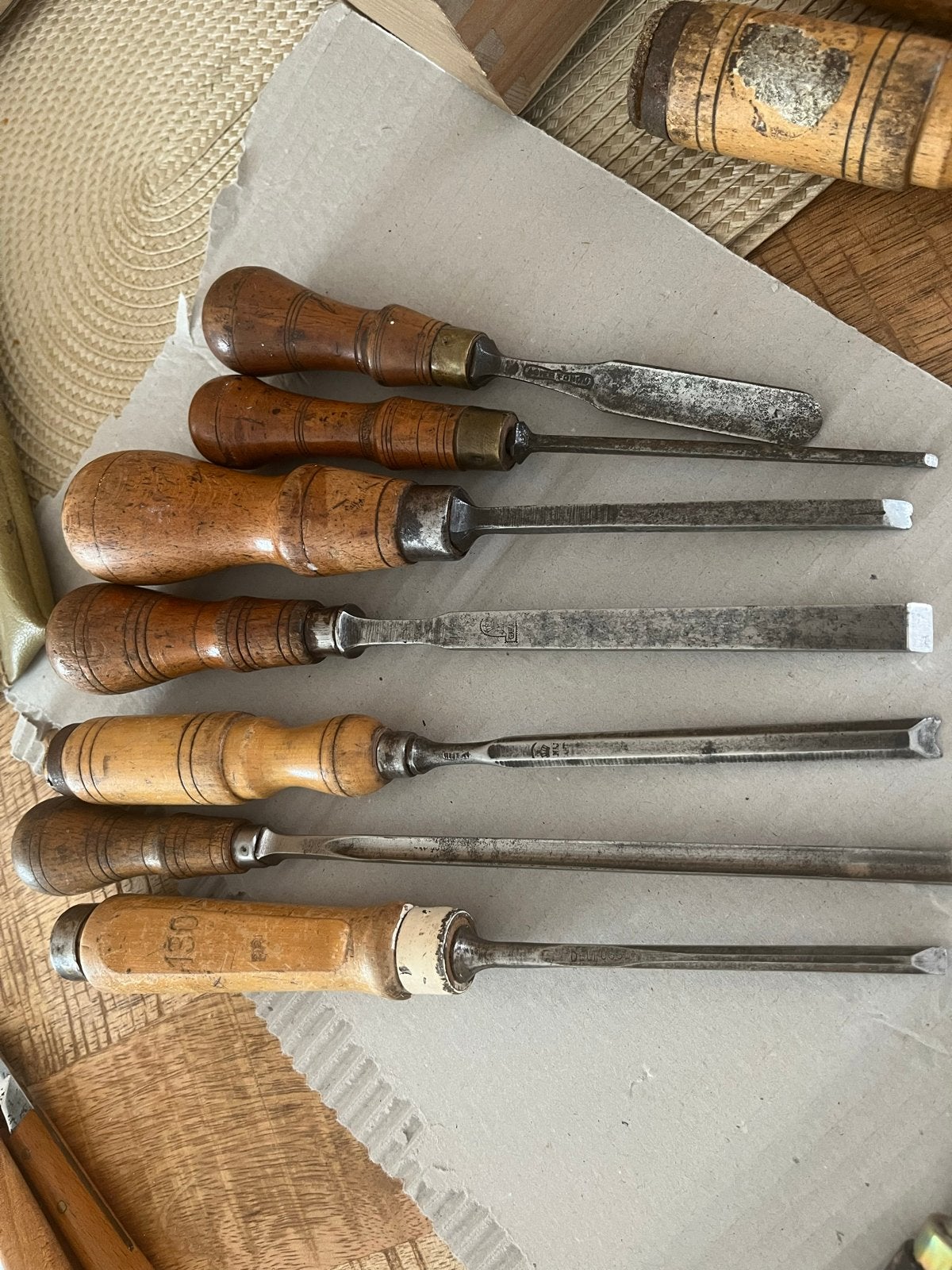 Nooitgedagt gutsen en beitels - 7 stuks, Doe-het-zelf en Verbouw, Ophalen of Verzenden, Gebruikt, Beitel, Nooitgedacht