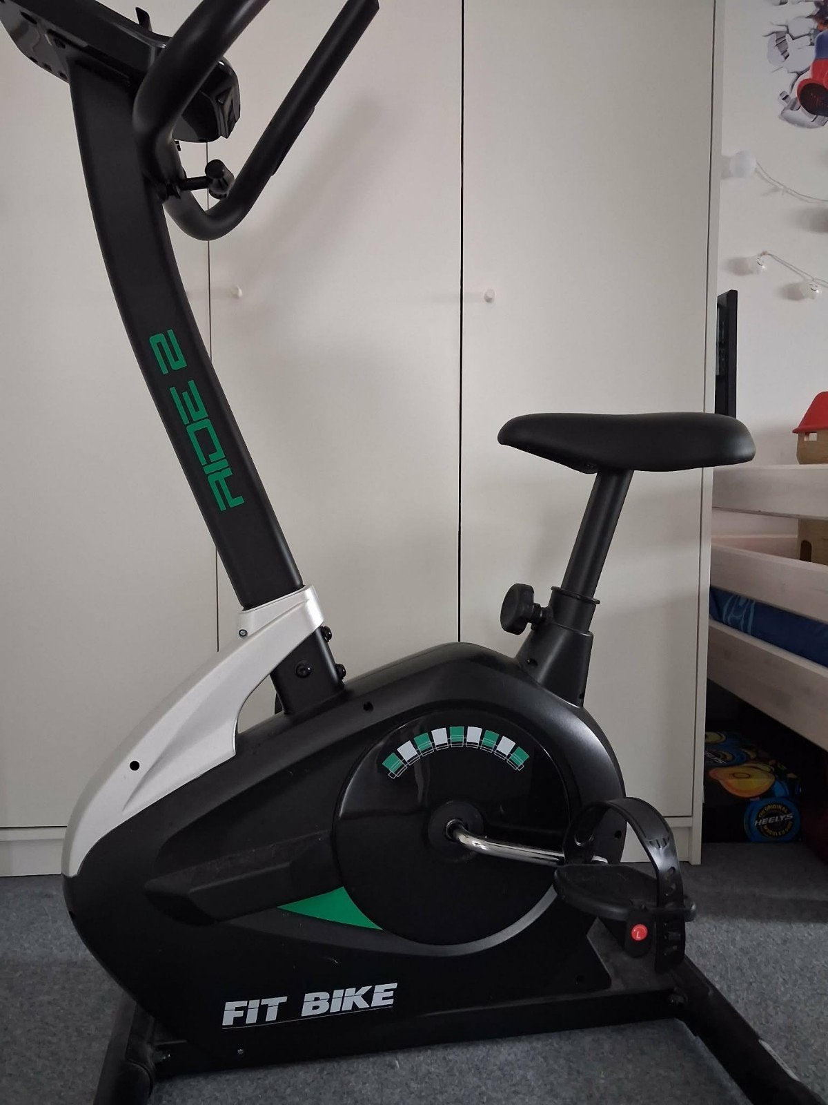 FIT BIKE Ride 2 Hometrainer - Zwart/Groen, One Size, Sport en Fitness, Ophalen, Overige materialen, Gebruikt, Benen