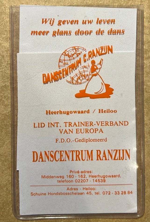 Visitekaartje” van danscentrum ranzijn uit HHG en heiloo, Ophalen of Verzenden