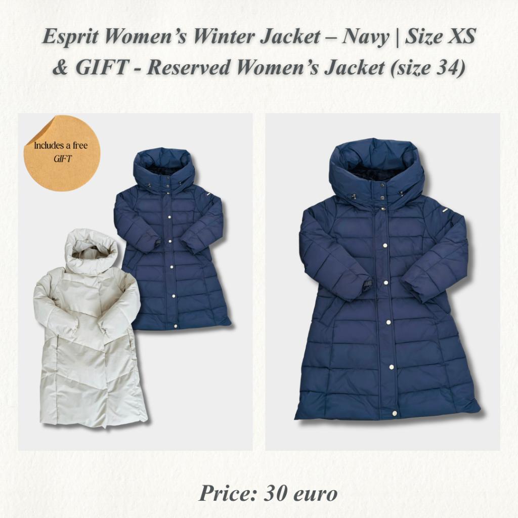 Esprit Women’s Winter Jacket – Navy | Size XS & GIFT, Kleding | Dames, Ophalen of Verzenden, Zo goed als nieuw, Maat 34 (XS) of kleiner