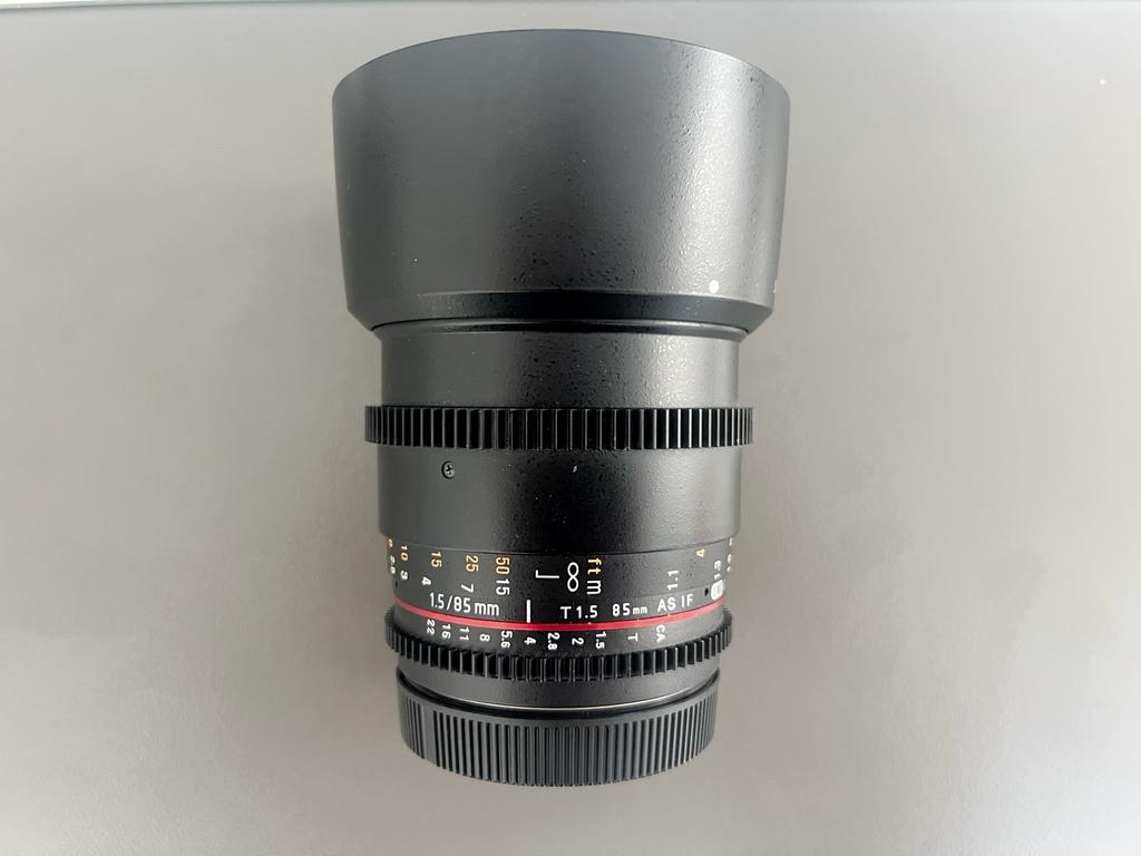 Samyang 85mm T1.5 Cinema Canon EF Lens, Ophalen of Verzenden, Zo goed als nieuw, Standaardlens