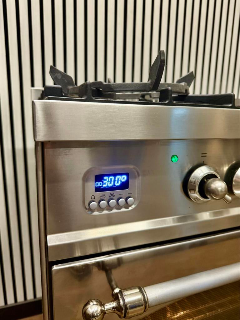 Boretti 120 cm Fornuis Dubbele Oven tot 300C FryTop & 6 Pits, Witgoed en Apparatuur, Fornuizen, Fornello Esperta, Ophalen of Verzenden